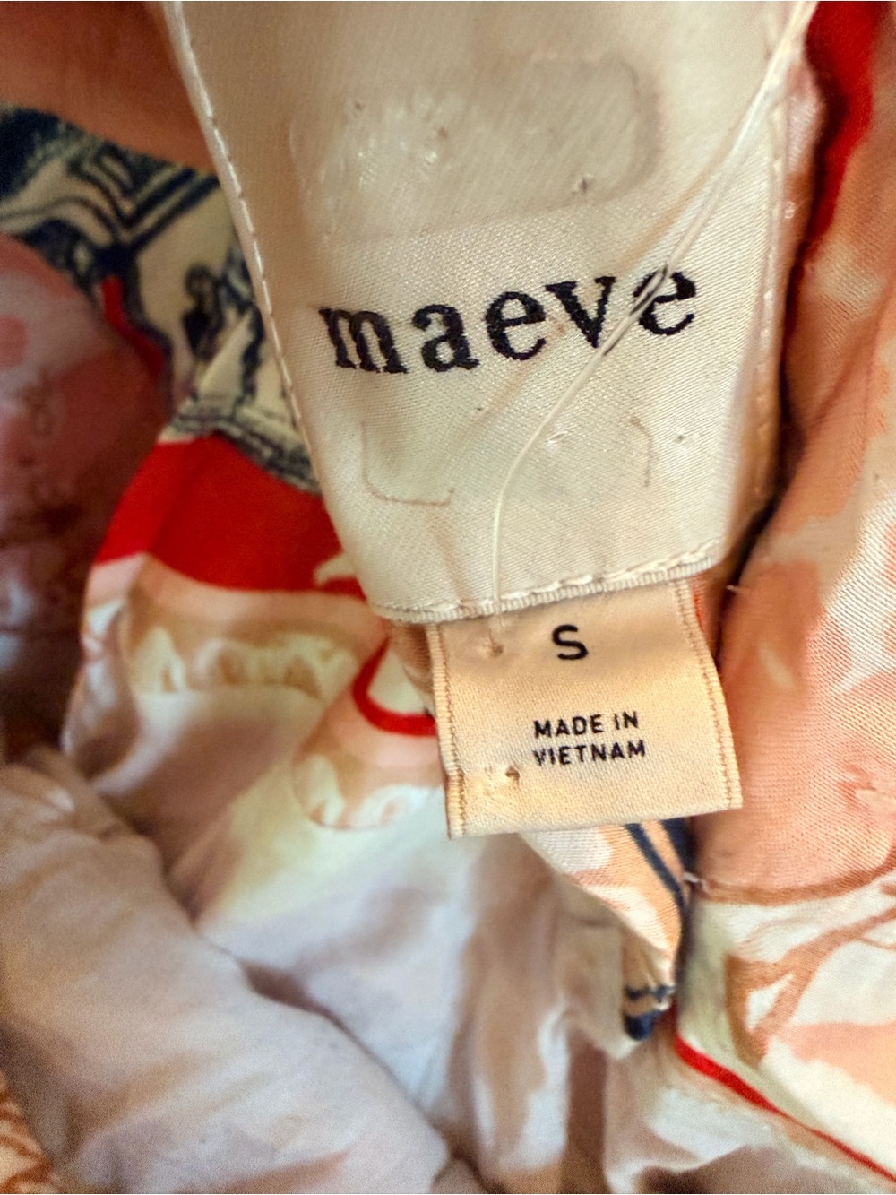 Maeve One-Shoulder Scarf Dress in Blush and Navy - Picture 4 of 11
